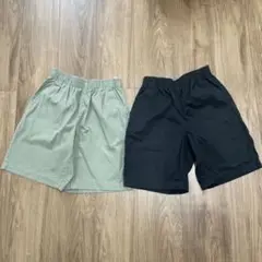 GUカーキ・ブラック ハーフパンツ 2枚セット　150㎝
