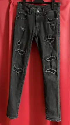 AZUL by moussy AZUL DENIM リペアスキニー XS 黒色のサムネイル