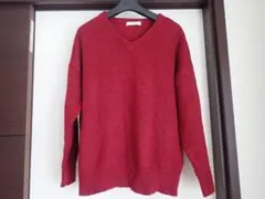 ショコラ フィネ ローブ　えんじ色　Vネック　チュニック　ゆったりサイズ