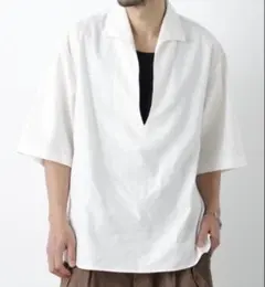ナノユニバース FRENCH LINEN イタリアンスキッパー 半袖シャツ