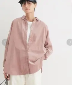 【一度着用の美品】コーデュロイ長袖シャツ ピンク