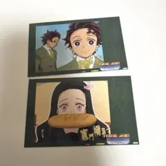 鬼滅の刃 キメツ学園 箔押しチェキ風ブロマイド 我妻善逸 竈門禰豆子