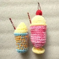 あみぐるみ✴かぎ針編み✴クリームソーダ✴2個✴ハンドメイド作品