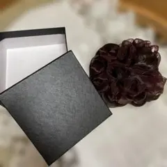 ダークブラウン リボン付きシュシュ　箱不要の方申し出ください　200円引！