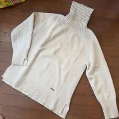 76)美品　アンドラブ　生成色　ハート　セーター　チュニック