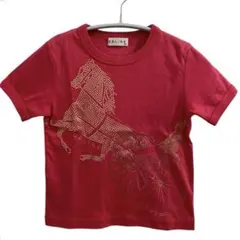 CELINE セリーヌ キッズ Tシャツ 半袖 馬車柄 レッド ゴールド 120のサムネイル