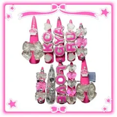 ギャル コギャル スーパーロング キッズ ネイルチップ ピンク