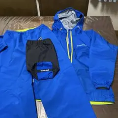 mont-bell レインスーツ(上下セット) 青130cm