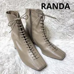 RANDA ストレスフリー　ソフト　レースアップ　ショートブーツ　M