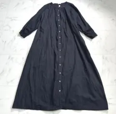 美品　アンディコール　2way コットン　シャツワンピース　黒　ブラック