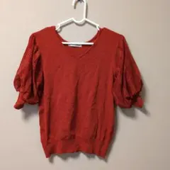 オレンジニット半そでフリーサイズ