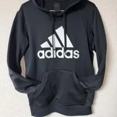 adidas アディダス ブラック フードパーカー Mサイズ 古着