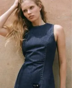 ZARA ノースリーブデニムミニワンピース