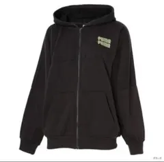 PUMA ブラック ジップアップパーカー M