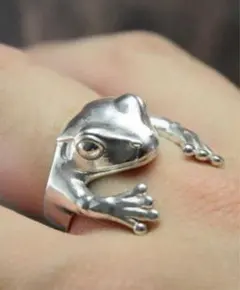 シルバーカエルリング 蛙 ユニセックス フリーサイズ