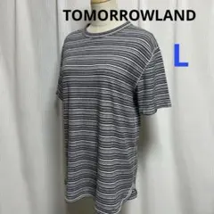 トゥモローランド　リブニット　ストライプ 半袖Tシャツ L ゆったりフィット