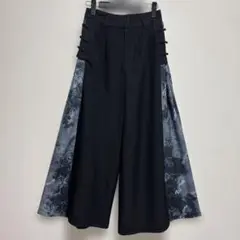 Dazy チャイナ調　ガウチョパンツ　ワイドパンツ　ブラックS