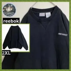 リーボック刺繍ワンポイントロゴフェードオーバーサイズ袖太スウェットトレーナー