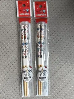 【未開封、未使用品】レトロ　ハローキティ はし　2膳 サンリオ　2018のサムネイル