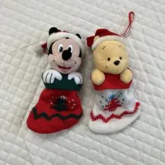 ミッキー&プーさん クリスマスぬいぐるみオーナメント