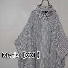 T69【US輸入】ラルフローレン　長袖シャツ【メンズXXL】ストライプ