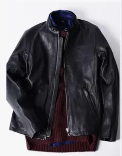 美品　SHIPS JETBLUE シングルライダースジャケット Lサイズ