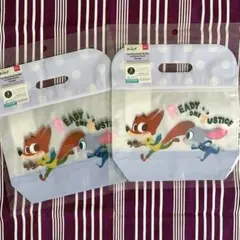 【新品未開封品】ズートピア 底マチフロストジップハンドルバッグ パープル 2点