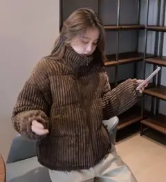 コーデュロイ ダウンジャケット