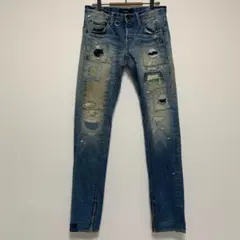 OVERDESIGN オーバーデザイン ダメージリペア スキニーデニムパンツ