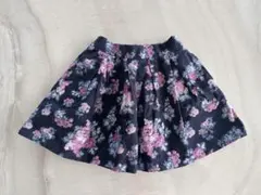 BEBE ネイビー　花柄フレアスカート 110