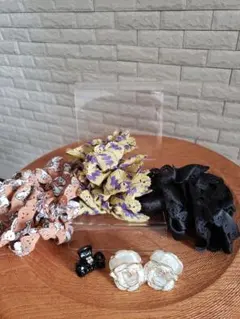 シュシュ 3点　クリップ 3点　セット