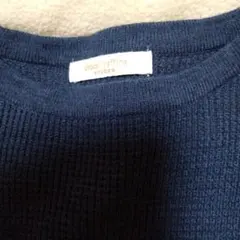 chocol raffine くすんだブルー 長袖シンプルニット