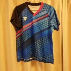 VICTAS ストライプ Vネックウェア Lサイズ