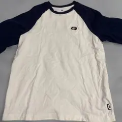 adidas ラグランTシャツ ホワイト×ネイビー　中国限定