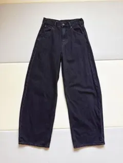 【UNIQLO】バギーカーブジーンズ 丈短め　ダークグレー 22(56cm)