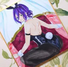 チェンソーマン レゼ 手描きイラスト バニーガール ファンアート 色紙