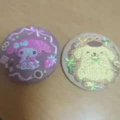 マイメロディ・ポムポムプリン 刺繍缶バッジセット