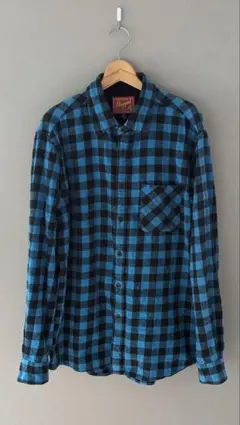 OLD UNIQLO フランネルシャツ チェック ブルー L