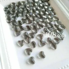 ネイルパーツ　うるうるハートパーツ　ブラック　10個セット