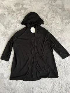 UVカット8分袖フーテッドカーディガン　ブラック