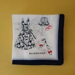 BURBERRY　ファッション柄　ハンカチ【新品未使用】