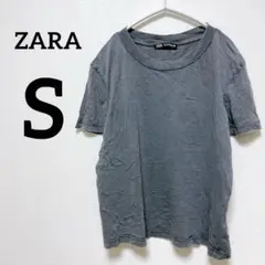 7-14【S】ZARA グレー 半袖Tシャツ 半そで ザラ 人気 シンプル