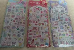 サンリオ　ハローキティ　ぷっくりラメシール　3枚セット