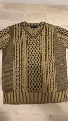 AZUL by moussy ケーブルニット Vネック M