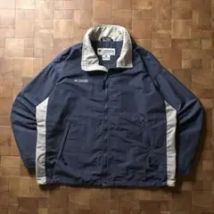 00s初頭　コロンビア　ナイロンジャケット　ネイビー　刺繍ロゴ　XL　テック系