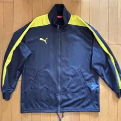 古着 PUMA ジップアップジャケット ネイビー/イエロー XL相当サイズ