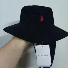 新品ユーエスポロアッスン58 赤ロゴ ブラックハットサンシェード付き