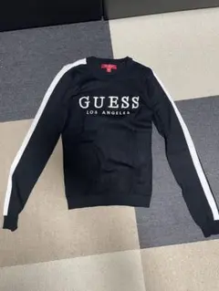 GUESS ブラック ロゴ入り トレーナー XS