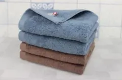今治タオル　フェイスタオル　4枚 (ココア2枚＋スモーキーブルー　2枚）