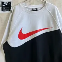 NIKE 古着　長袖　スウェット 裏起毛　ラグラン ビッグプリント　アメカジ